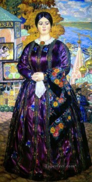 ボリス・ミハイロヴィチ・クストーディエフ Painting - 商人の妻 1915年 ボリス・ミハイロヴィチ・クストーディエフ